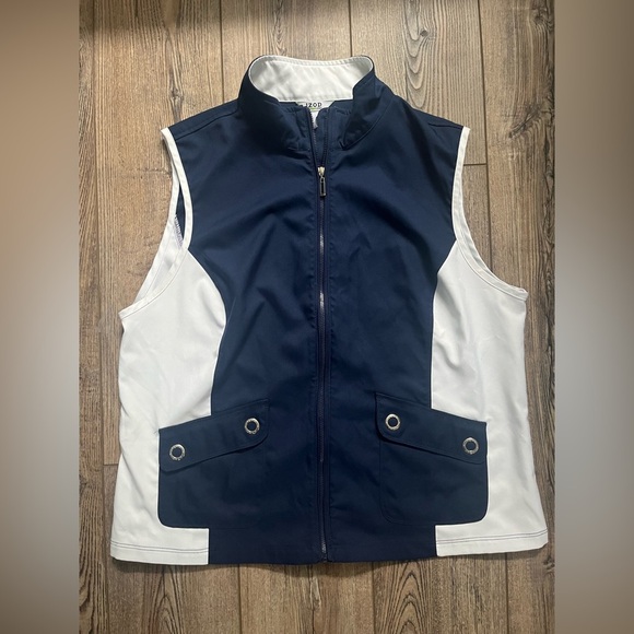 Izod Golf Navy & White Sleeveless Vest size XL - Picture 1 of 4